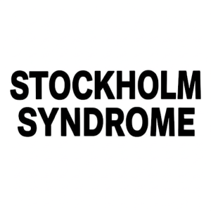Black words - Stockholm Syndrome with white background