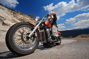 Motorcyclist on the open road. 