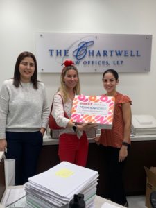 MediationWorks Joanne Luckman Making Donut Delivery to The Hartwell Law Offices