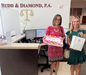 We're Back - MediationWorks Joanne Luckman delivers donuts and visits with Rudd Diamond