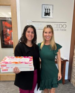 We're Back - MediationWorks Joanne Luckman delivers donuts to Mineo & Salcedo