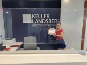 Joanne Luckman at Keller Landsberg making apple pie delivery