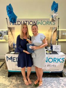 Joanne Luckman and Voluntary Bar Members at MediationWorks booth during the Florida Bar Voluntary Bar Member Event
