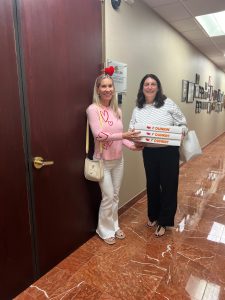 Joanne Luckman of Mediationworks Delivering Donuts to Conroy Simberg