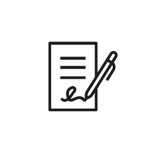 Signing contract icon. 