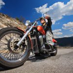 Motorcyclist on the open road.