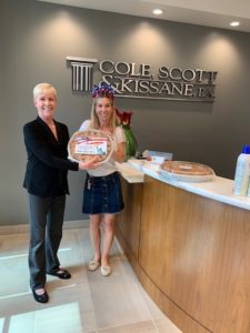 Joanne Luckman at Cole, Scott & Kissane with thank you for your business apple pie.