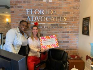 MediationWorks Joanne Luckman Making Donut Delivery to Florida Advocates