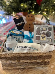MediationWorks Holiday Gift Basket for PBCBA Holiday Party