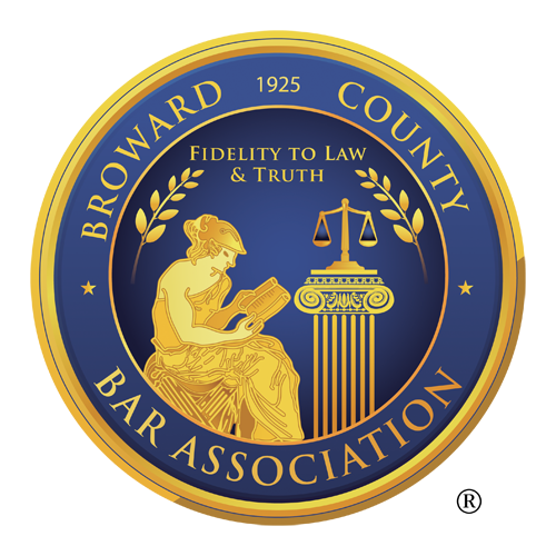 Blue and gold circular logo of the Broward County Bar Association