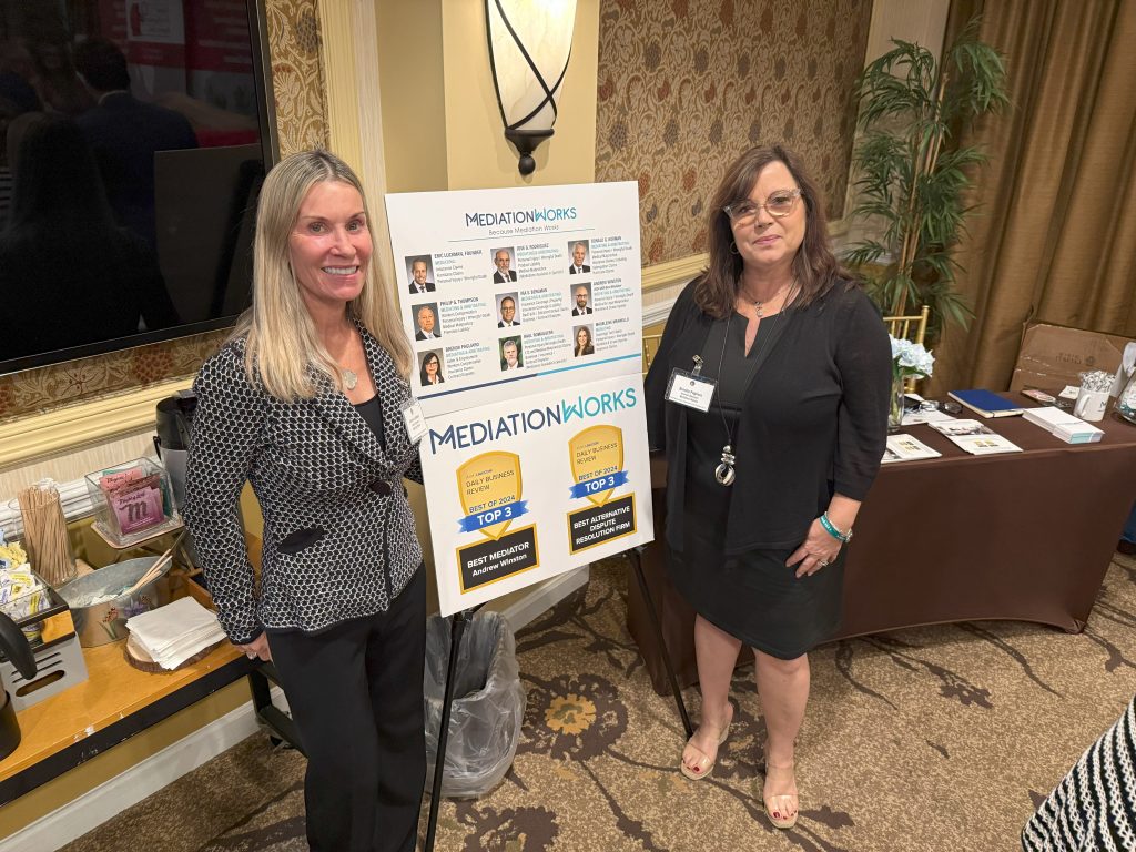 Joanne Luckman and Mediator Brenda Pagliaro at the BCBA Workers Comp Conference