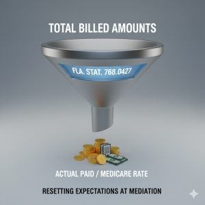 A funnel that illustrates the "narrows the evidence juries may see