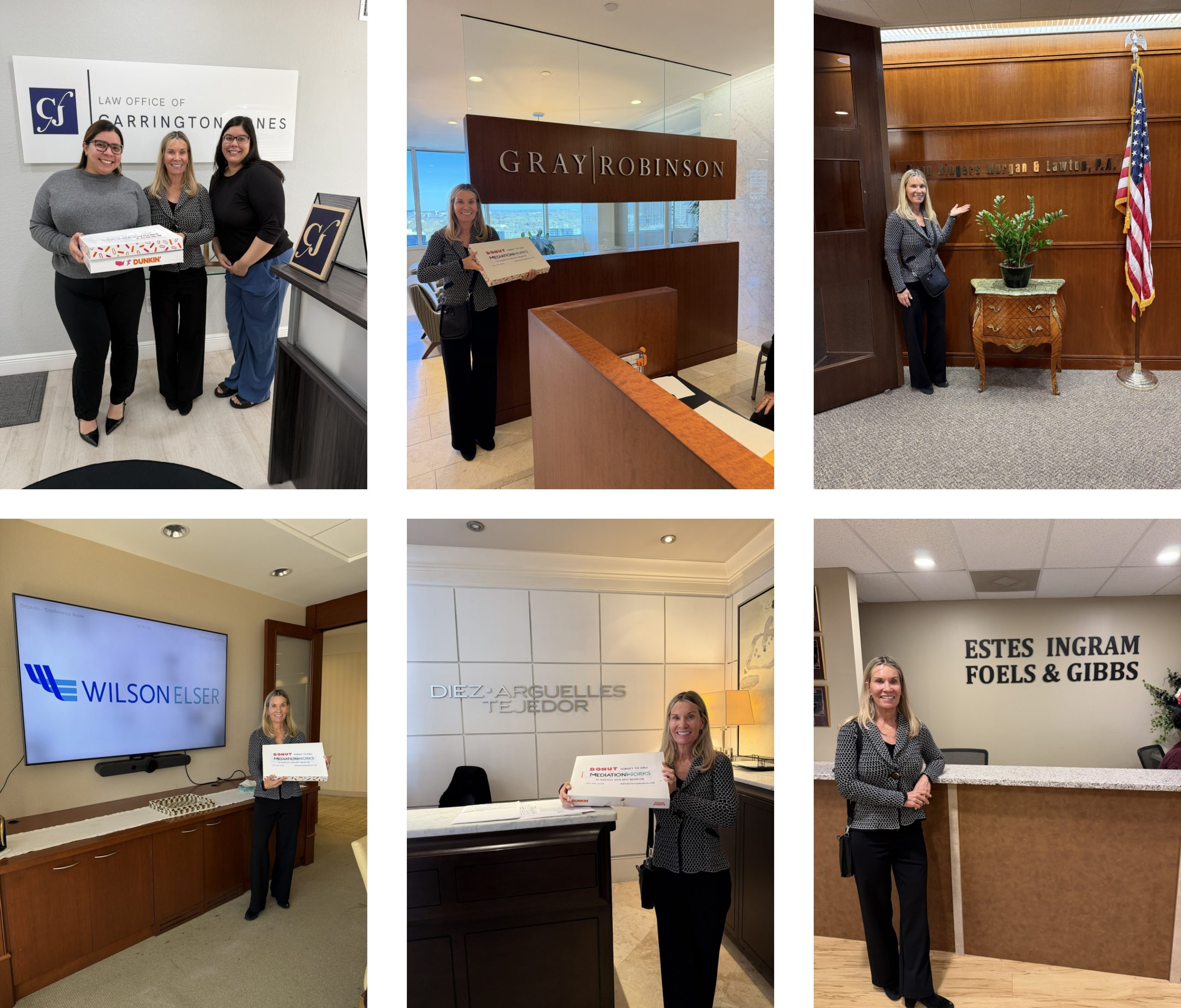 Various Orlando Law Firms that MediationWorks Delivered Donut to